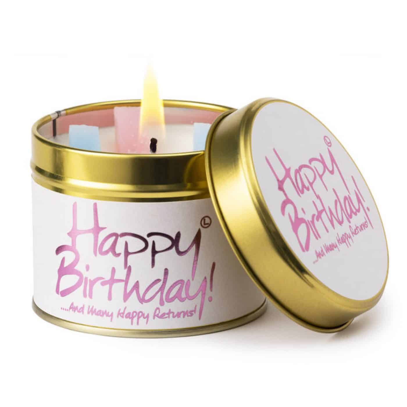 Happy Birthday Lily Flame Candle Tin - View #8