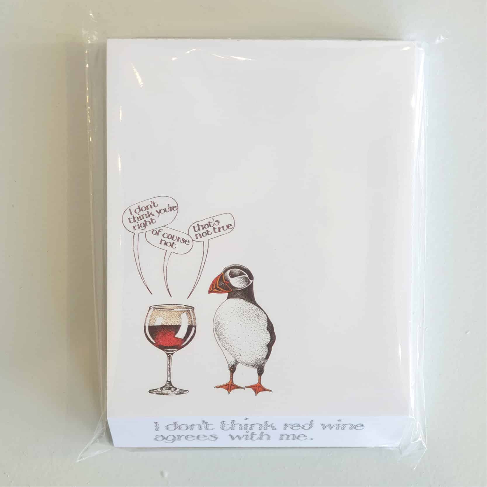 Simon Drew Red Wine Notepad - Island Blue Tobermory