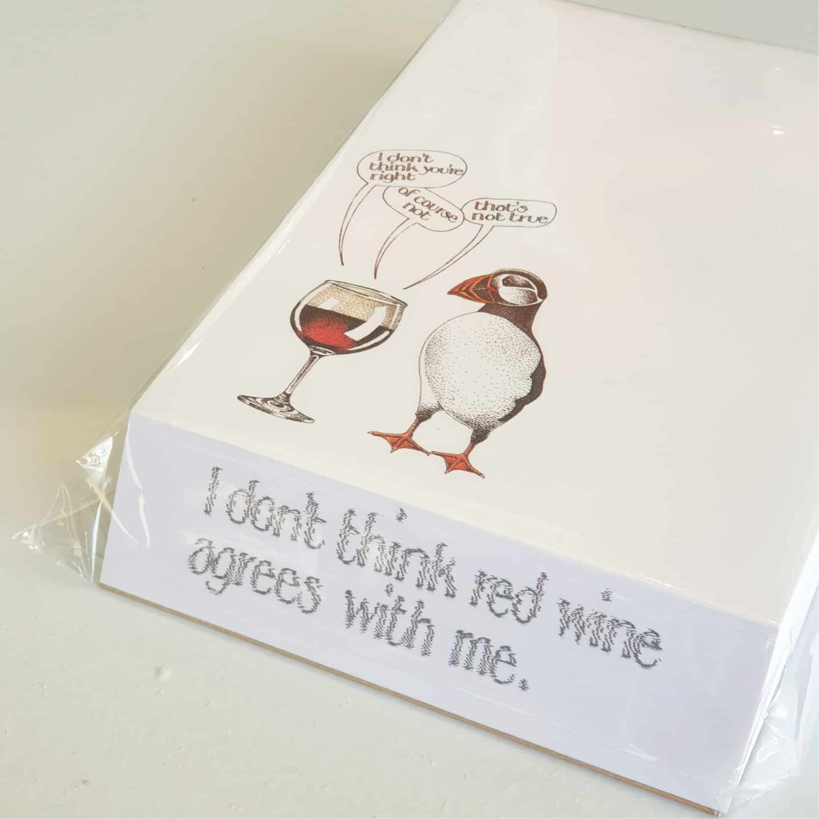 Simon Drew Red Wine Notepad - Island Blue Tobermory