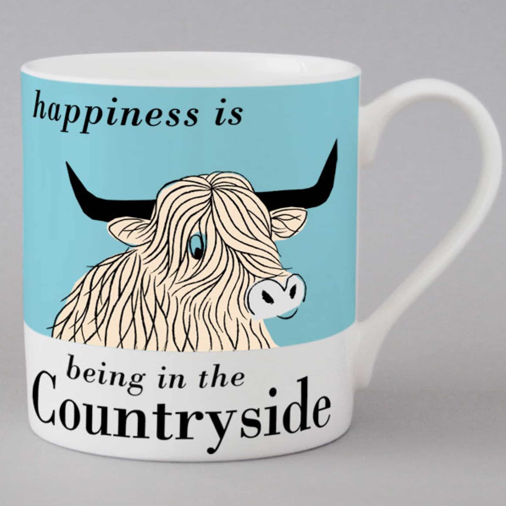 countryside cow mug