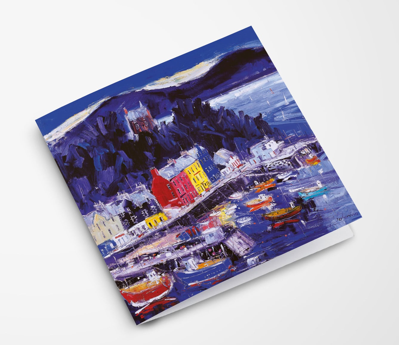 JLM021 JOLOMO Greeting Card Busy day, Tobermory Isle of Mull JLM021 JOLOMO Greeting Card Busy day, Tobermory Isle of Mull