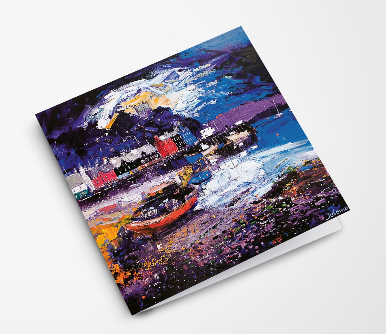 JLM054 JOLOMO Greeting Card Stormy Evening, Tobermory JLM054 JOLOMO Greeting Card Stormy Evening, Tobermory